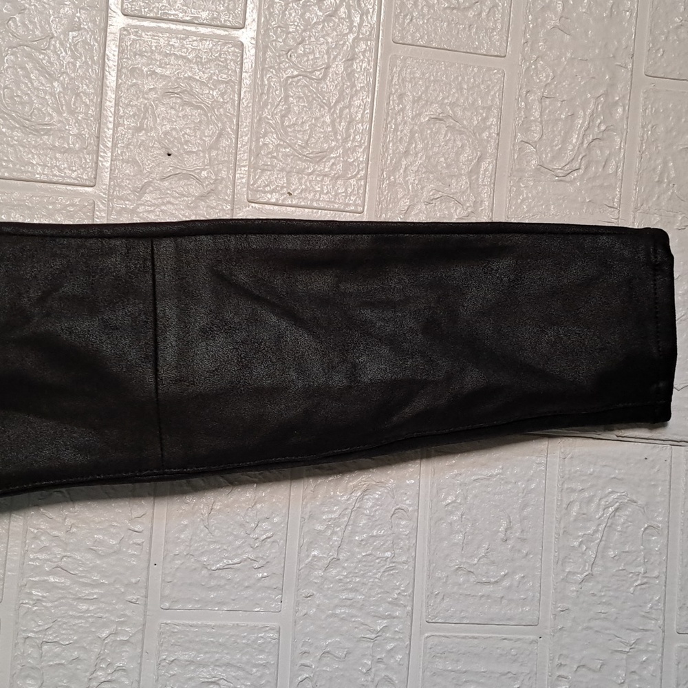 NEW * 7 For All Mankind  HIGH WAIST ANKLE SKINNY IN COATED BLACK 27 - Picture 7 of 12